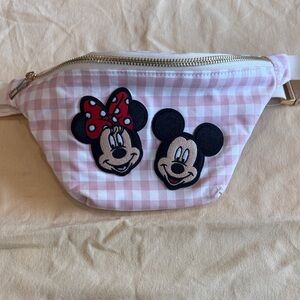 Pink Checkered Mickey Mouse Waist Bag